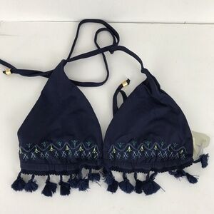 Naja .Co Madeline Triangle Bikini Top Navy Blue